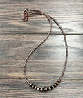 Faux Silver 26" Copper Western Bead Necklace