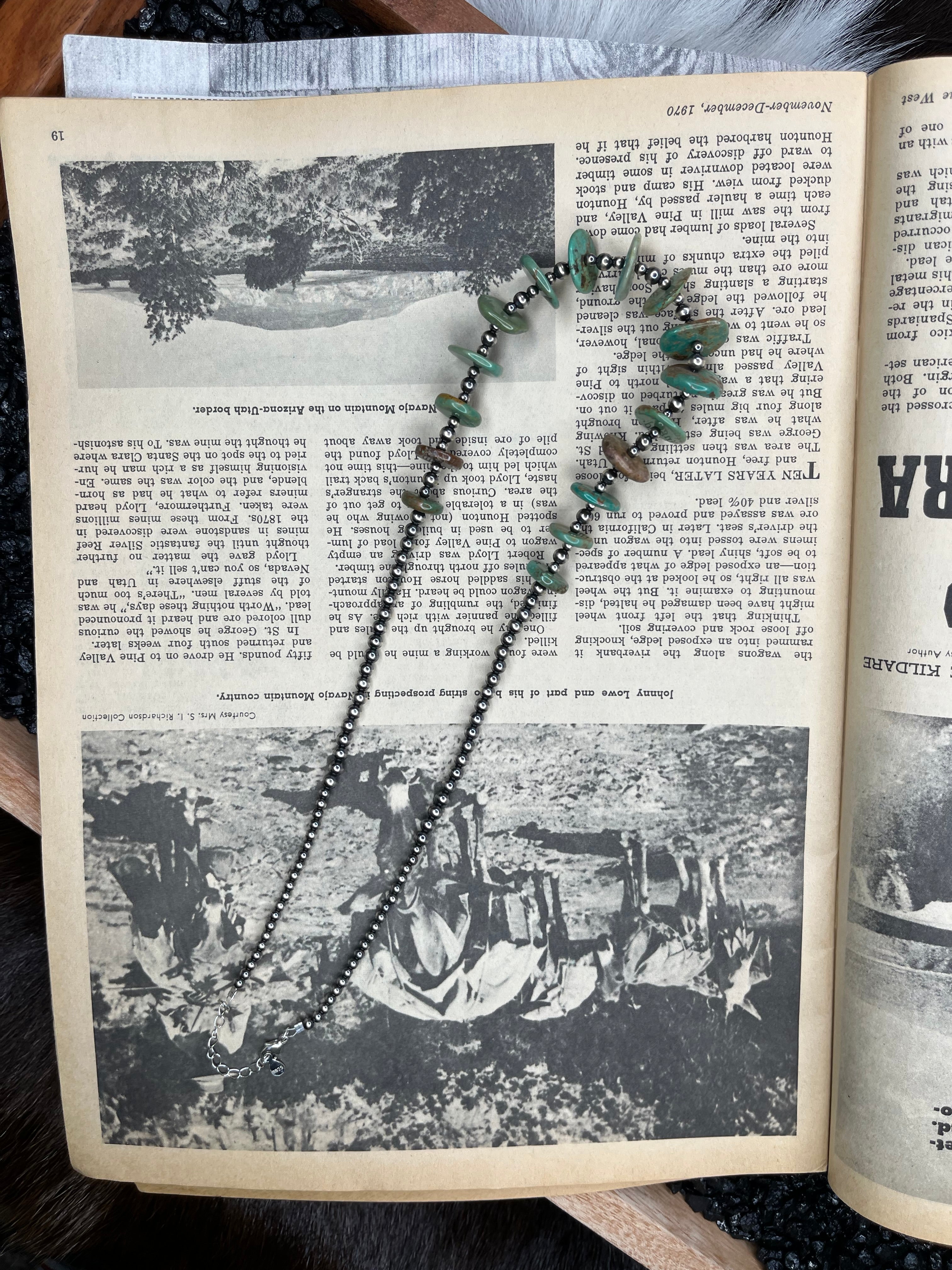 Graduated Sterling Silver Pearls And Turquoise Necklace