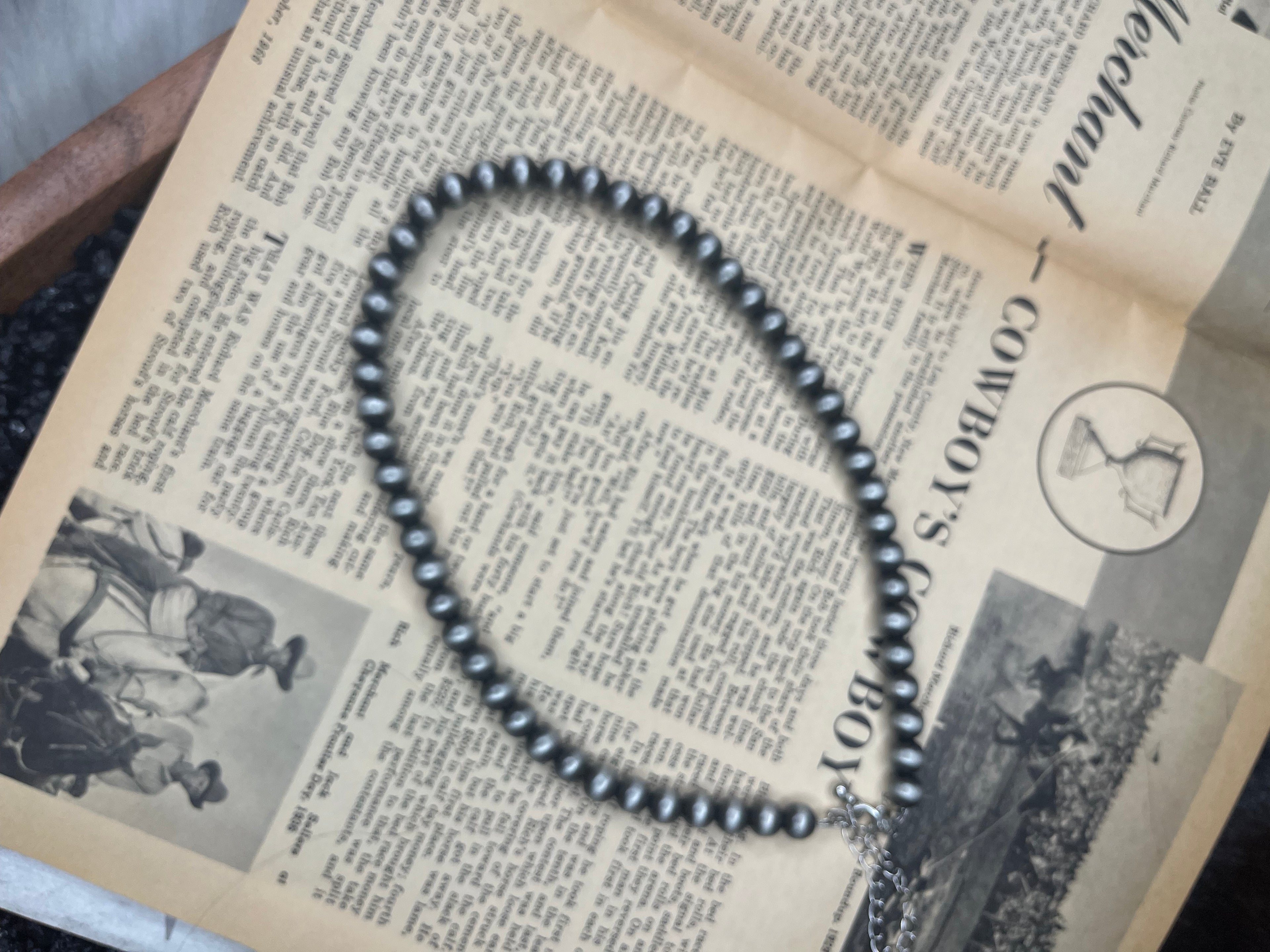 17.5” 10mm Faux Silver Pearls Necklace