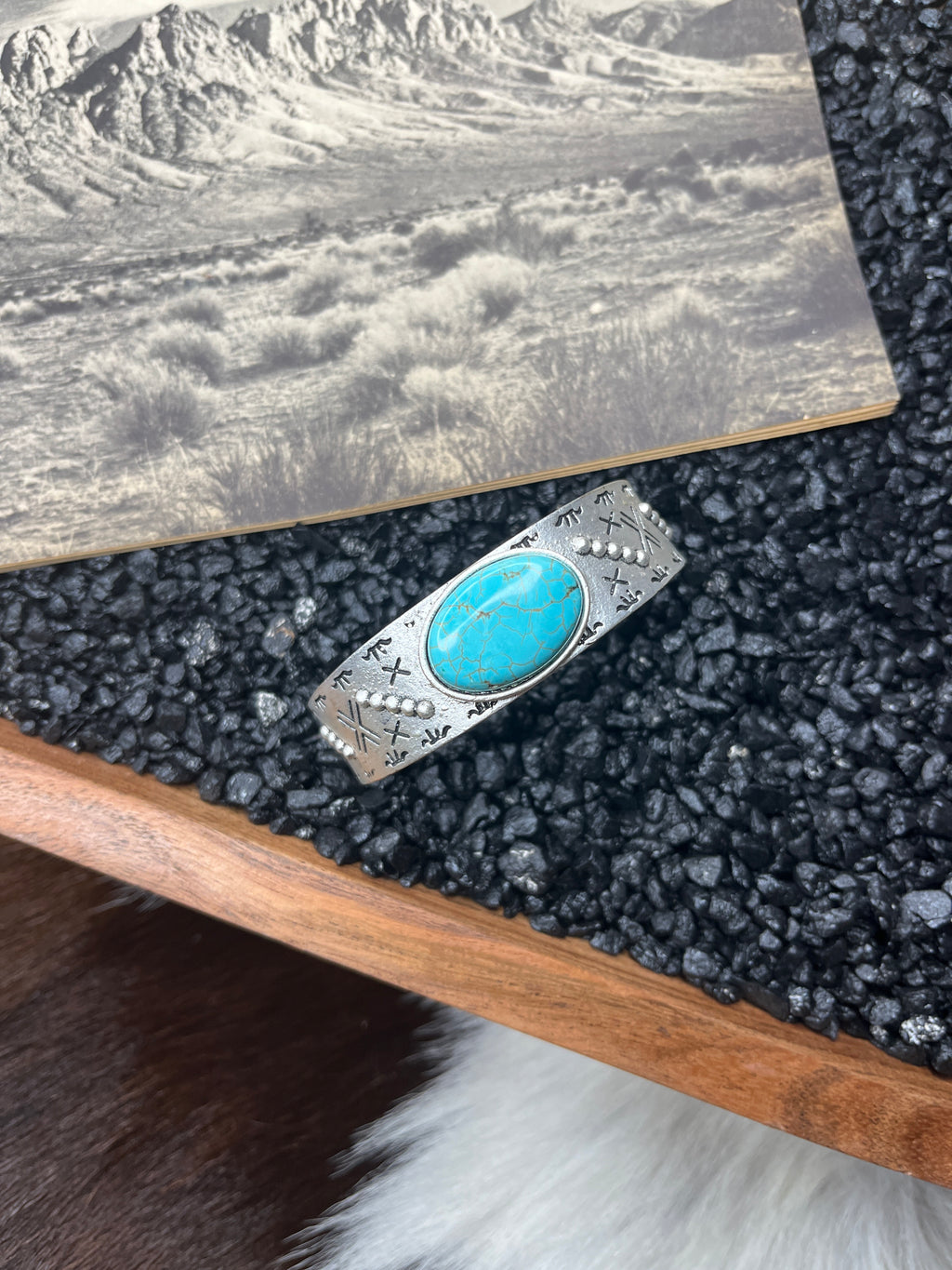 Big Turquoise Stone Cuff