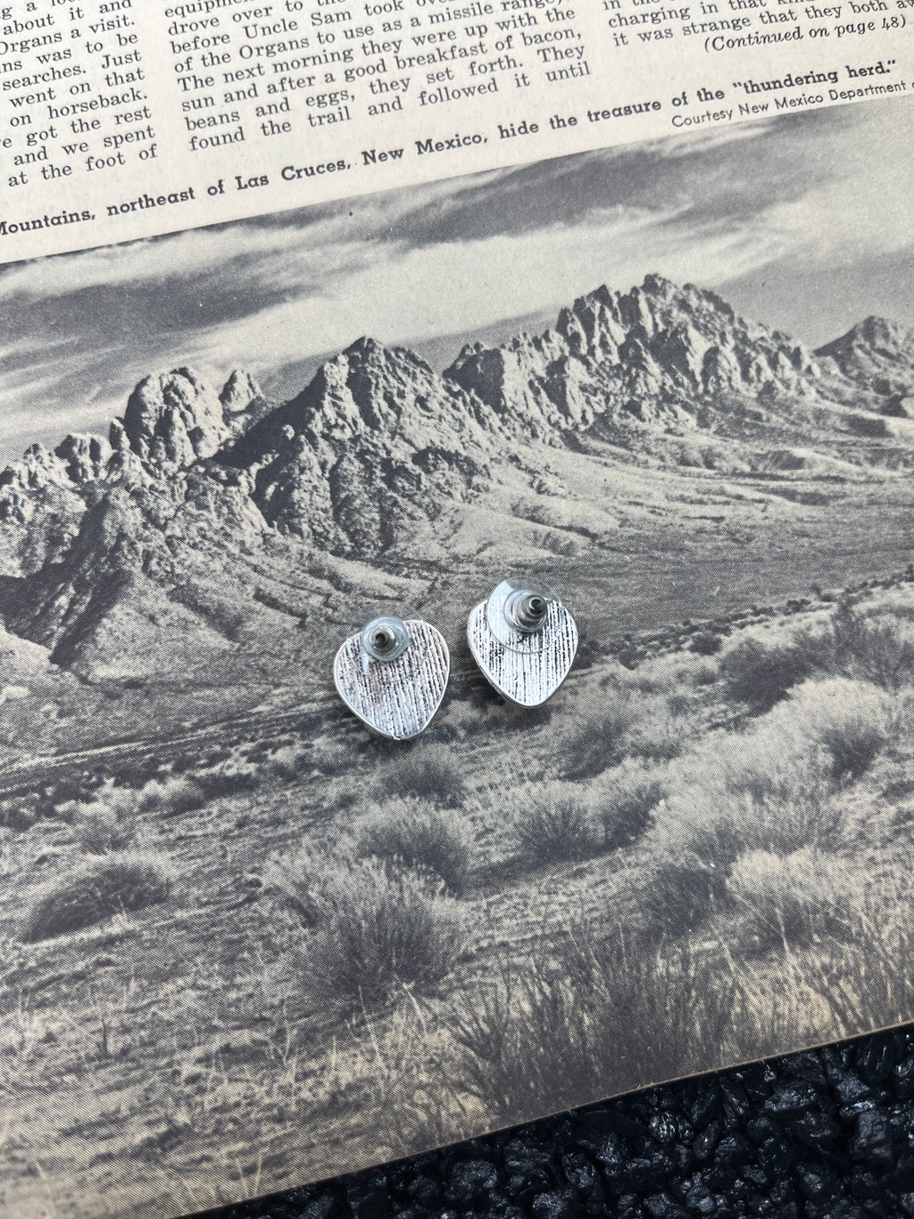 9mm Heart Faux Turquoise Studs