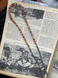 Graduated Sterling Silver Pearls and Orange Spiney Statement Peice