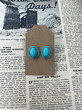 Faux Silver Full Turquoise Studs