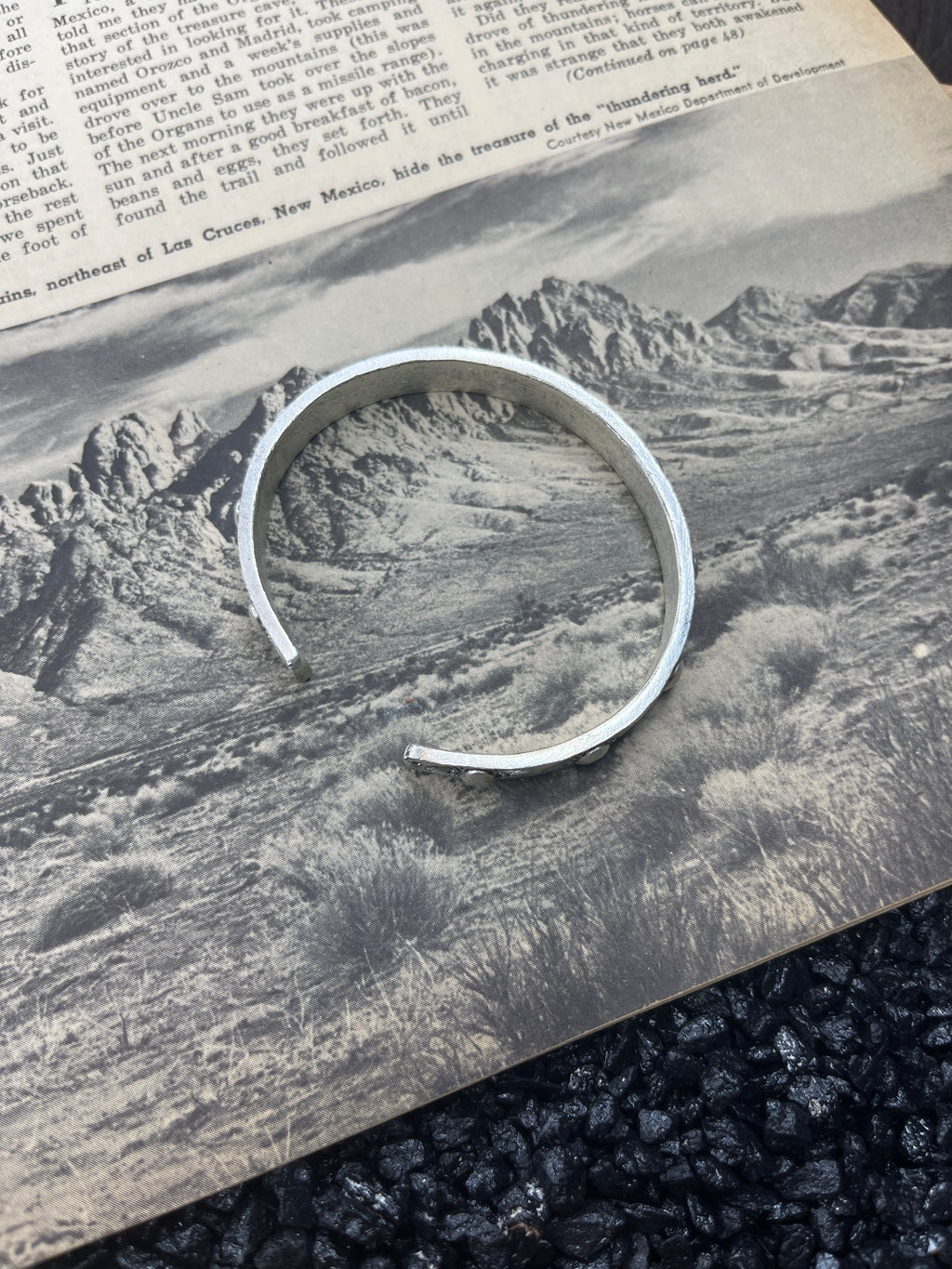 Detailed Faux Silver Cuff