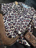 Short Sleeve Cheetah Print Shirt