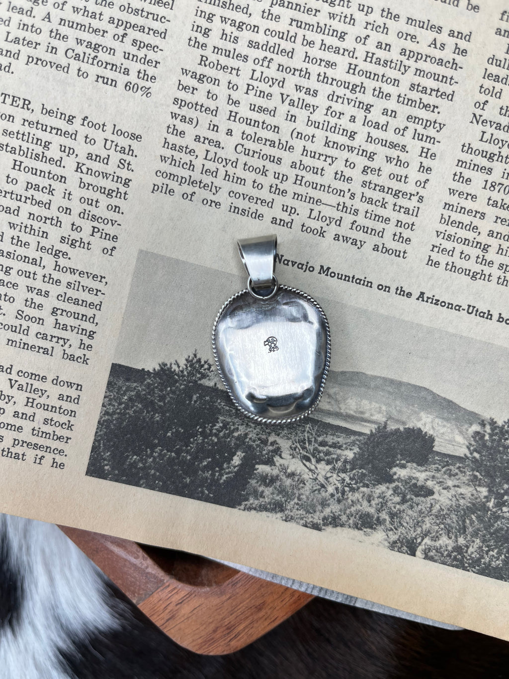 Sterling Silver and Kingman Turquoise Cowboy Hat Pendant