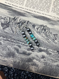 Faux Silver and Turquoise Dangle Earrings