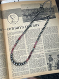 18in Faux Silver Pearls and Pink Gemstone Graduated Necklace