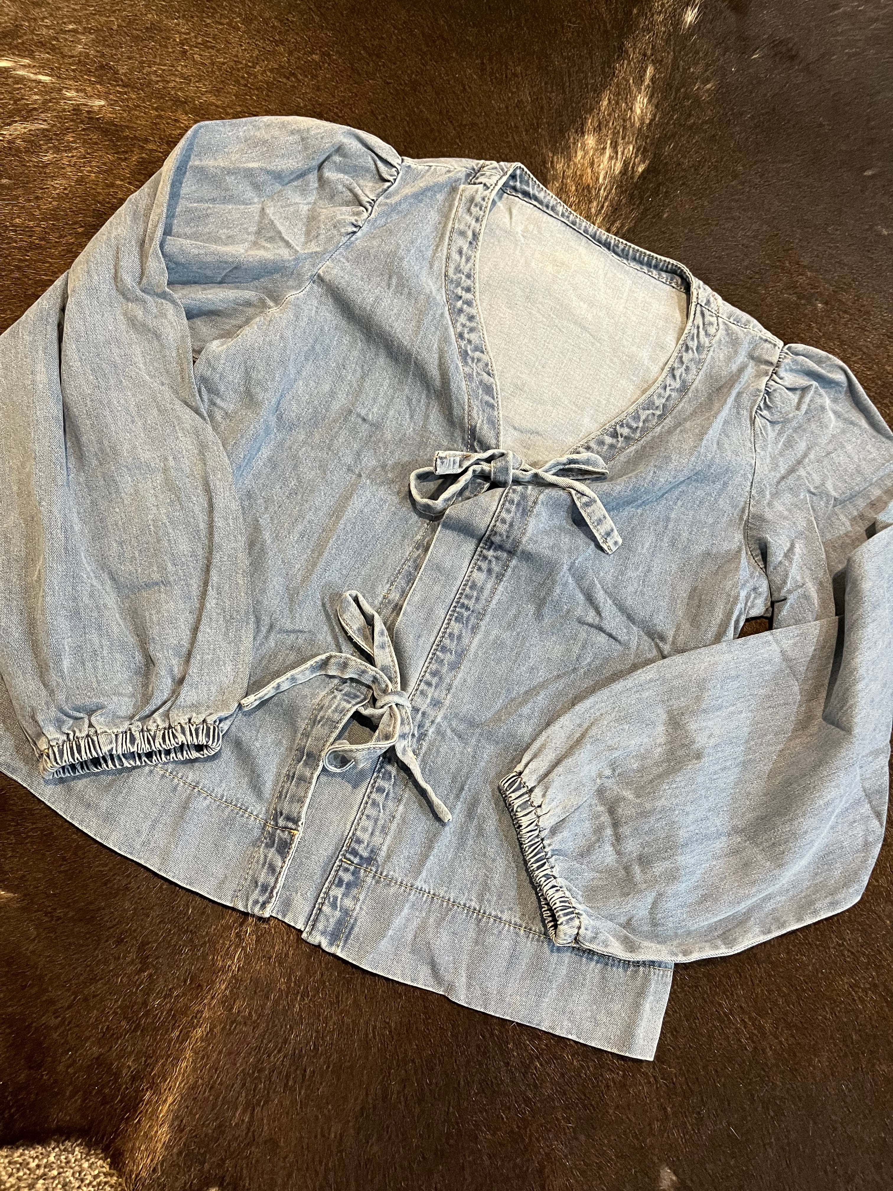 Denim Tie Front Shirt