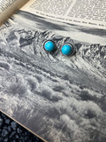 Faux Silver and Turquoise Large Studs
