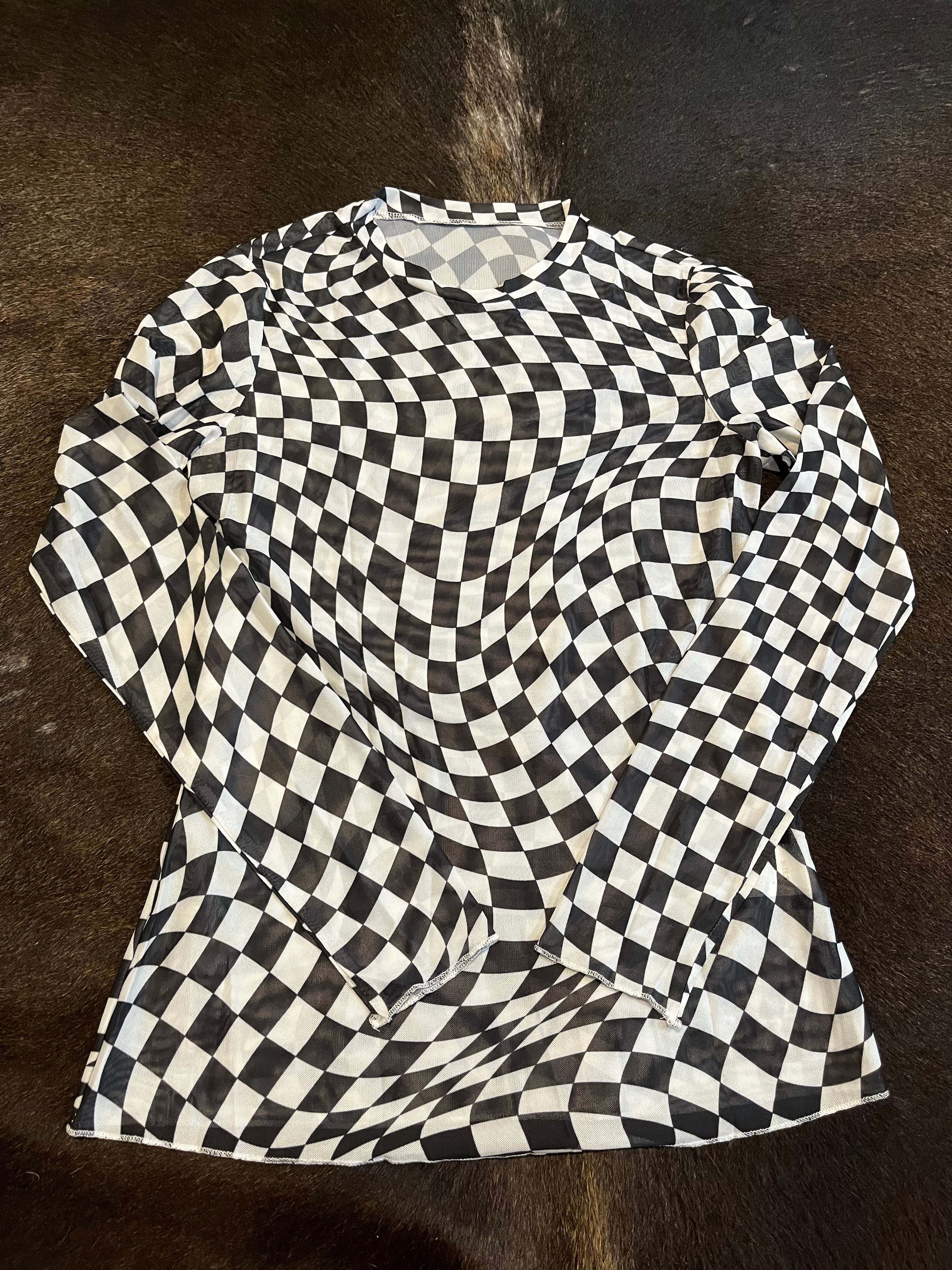 Checkered Mesh Shirt