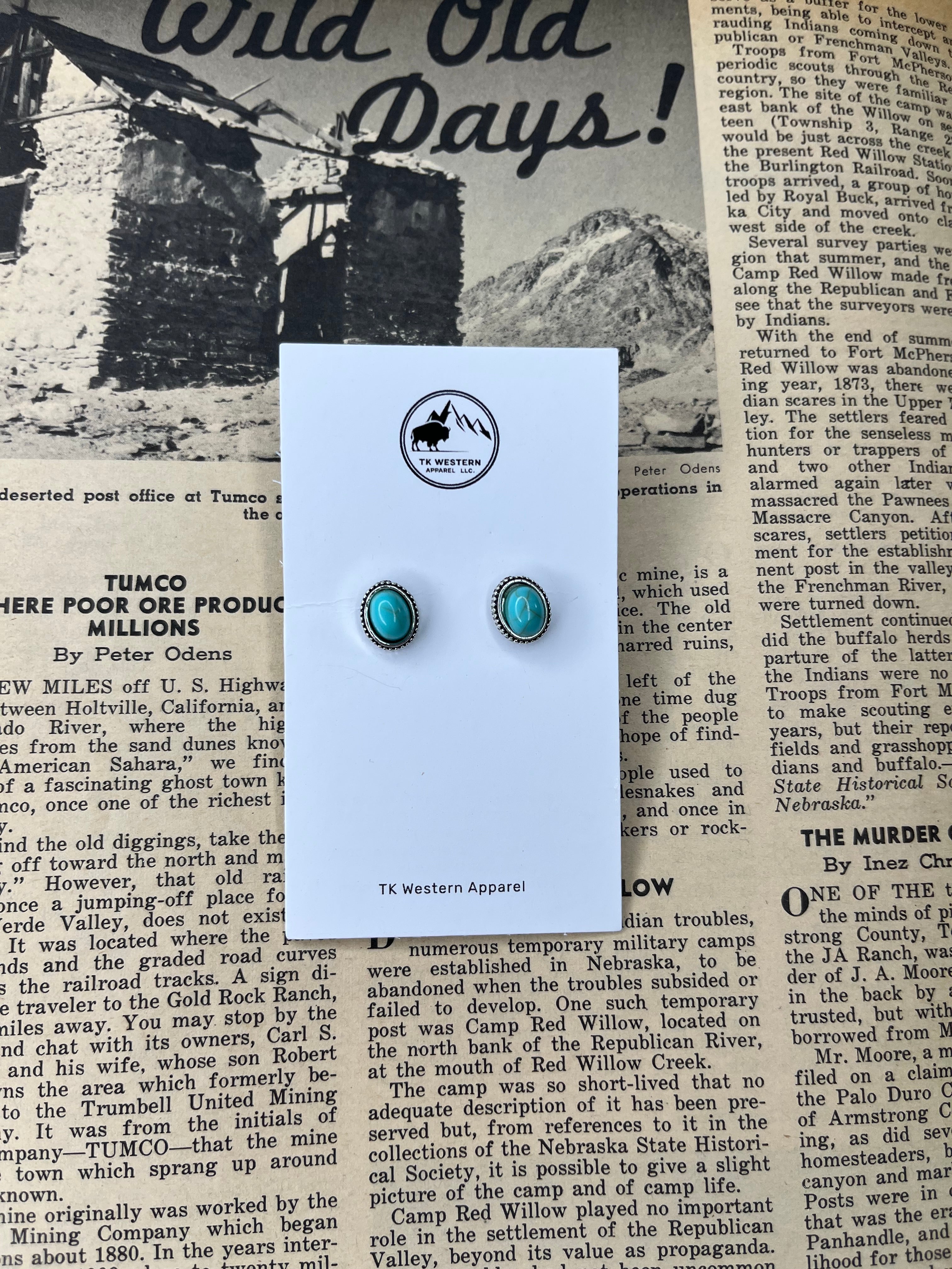 Tiny Faux Silver Oval Studs