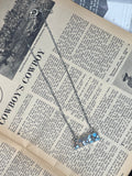 Faux Silver and Gemstone Double Sided Bar Necklace