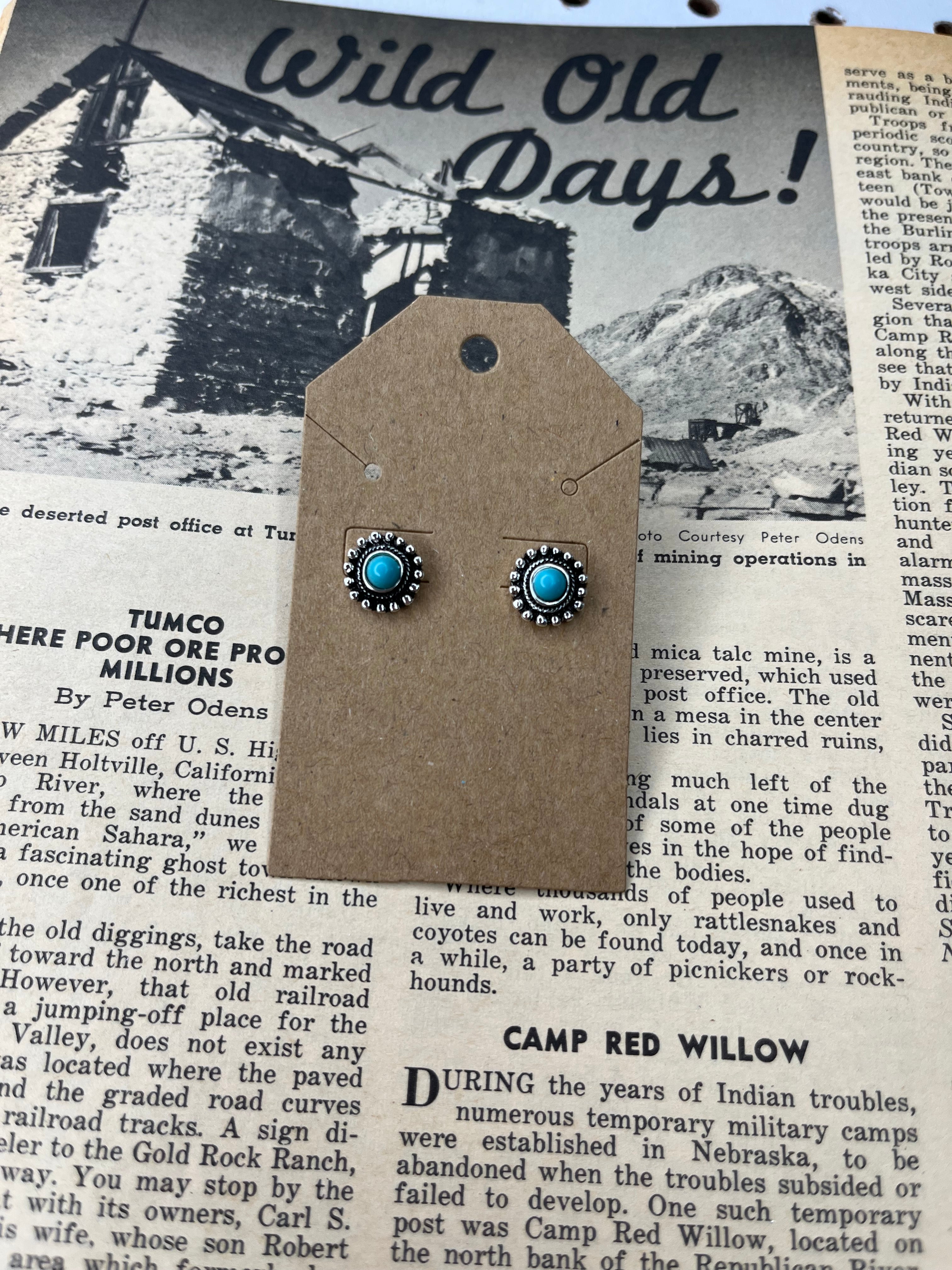 Tiny Faux Silver Round Studs