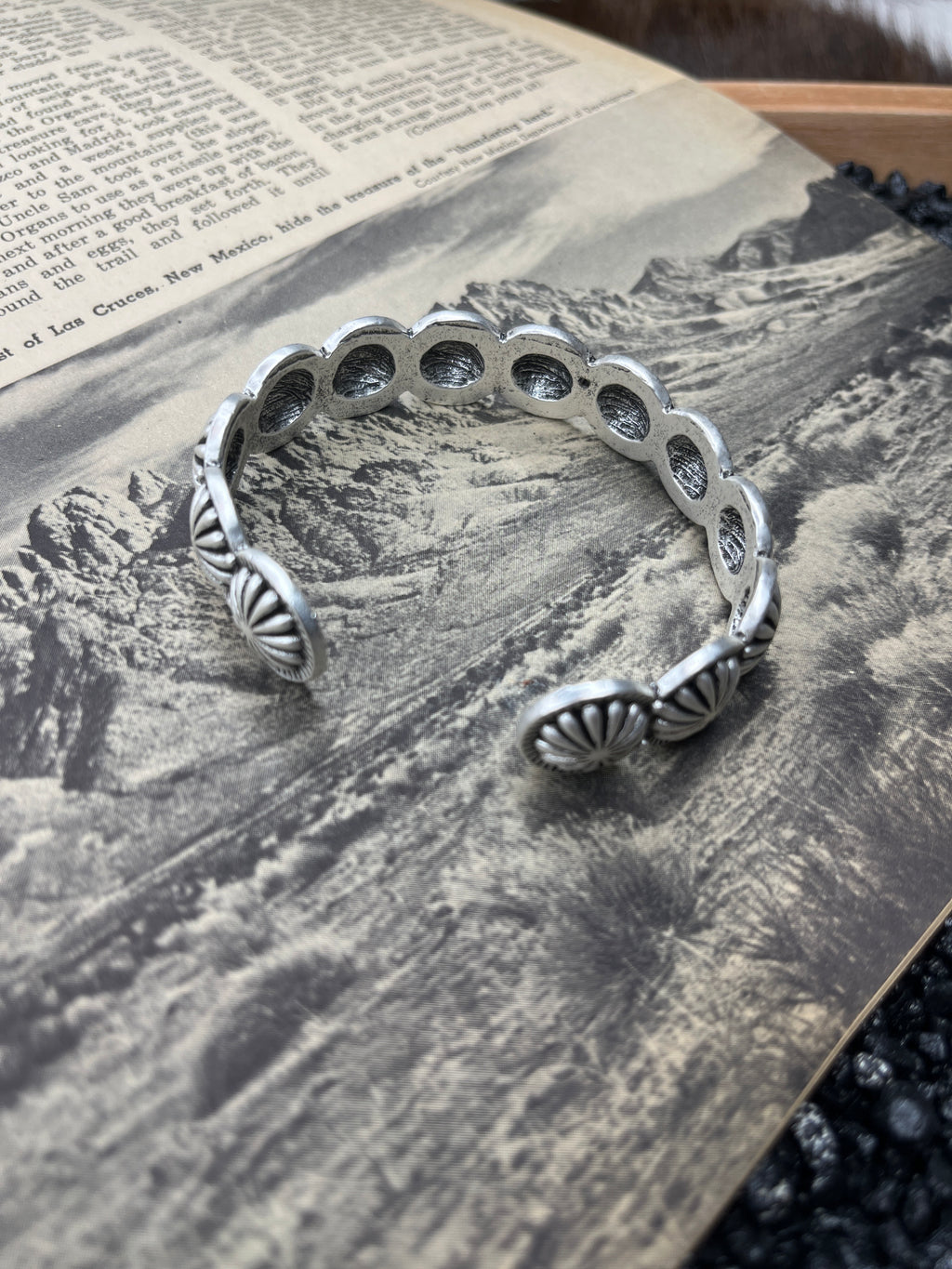 Plain Silver Conchos Cuff
