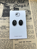 Faux Silver Oval Boot-stitch Studs