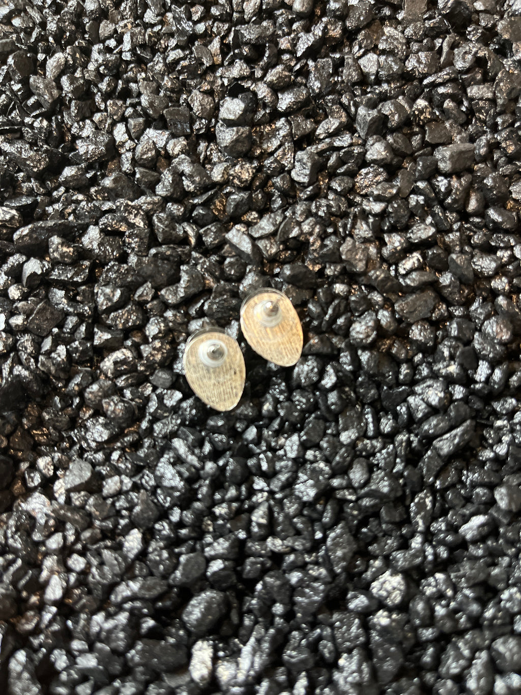 Faux Silver and Turquoise Drop Shape Stud Earrings