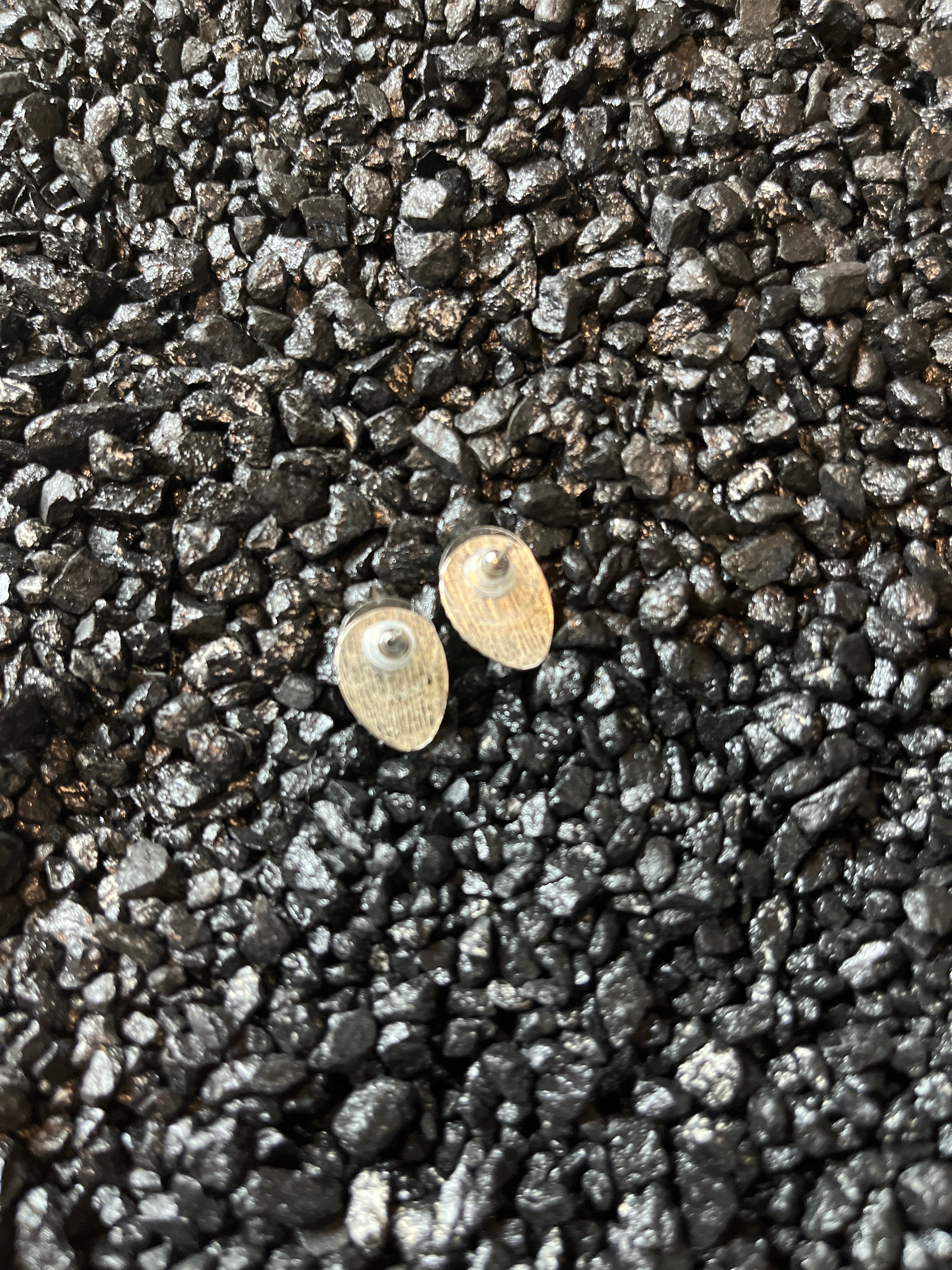 Faux Silver and Turquoise Drop Shape Stud Earrings