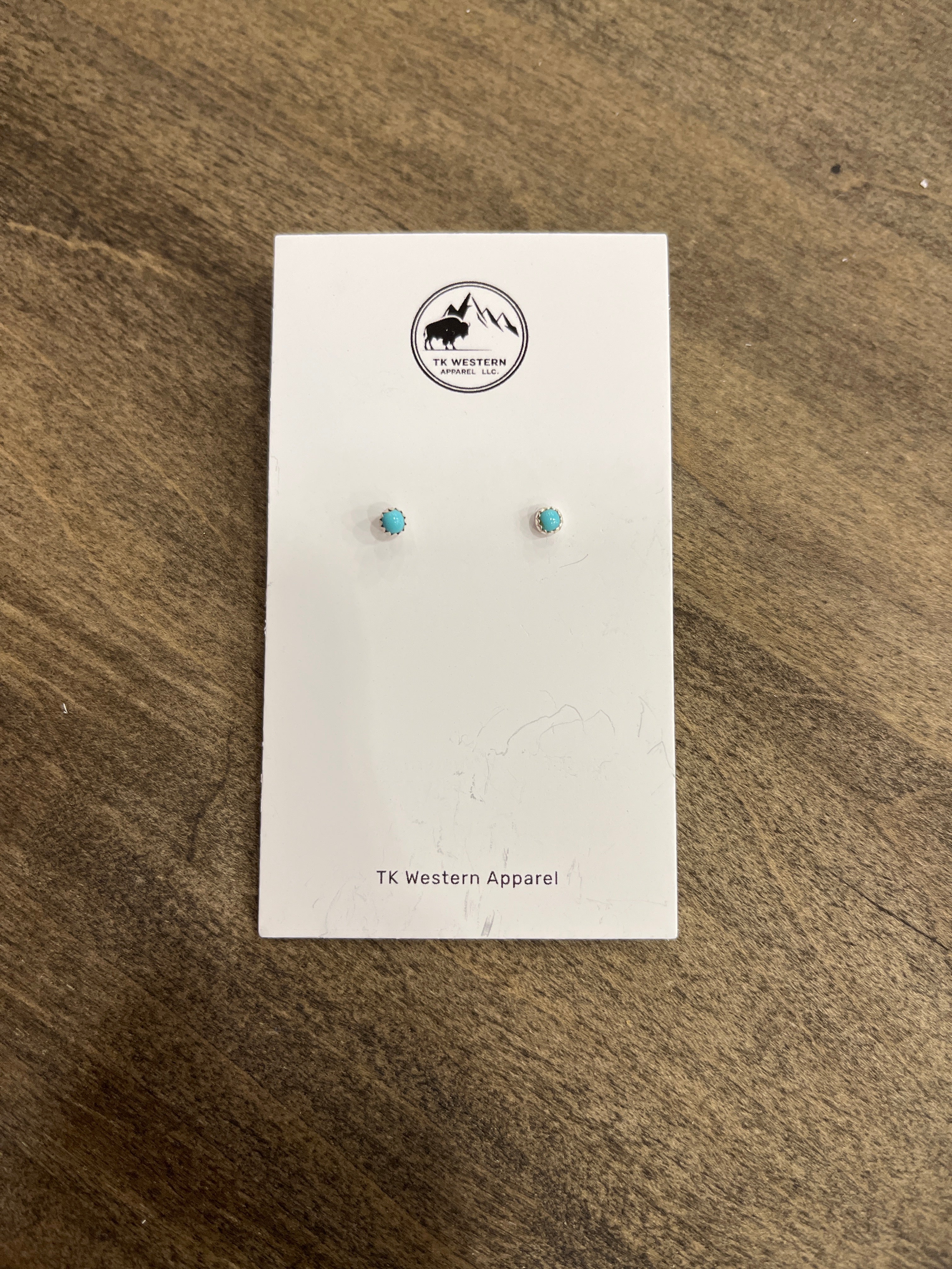 Tiny Sterling Silver and Kingman Turquoise Studs