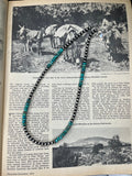 5mm Genuine Sterling Silver Pearls with 6mm Genuine Turquoise Necklace
