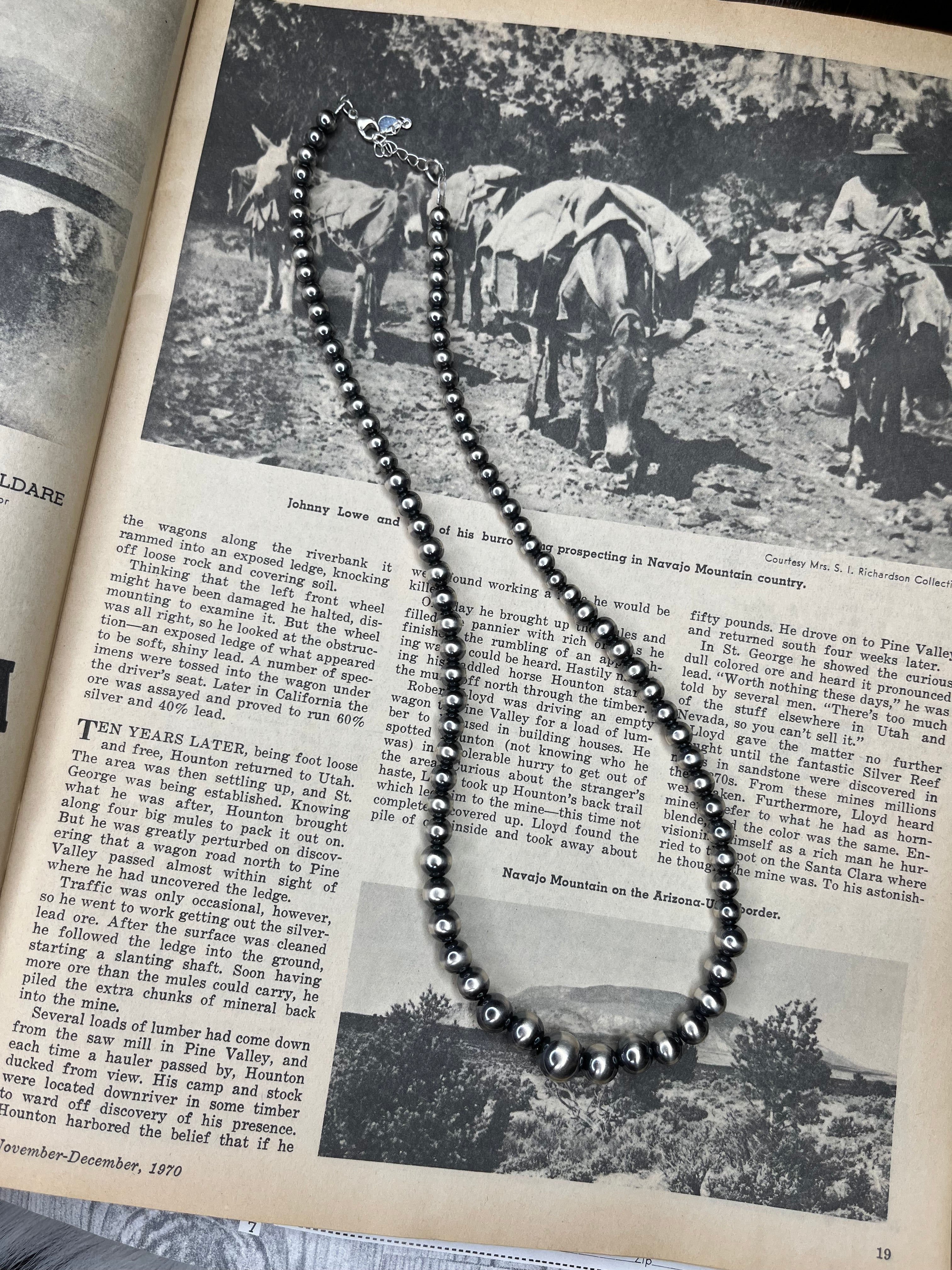 5-10mm Graduated Sterling Silver Pearl Necklace