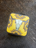 Yellow Aztec Skull Jewelry Box