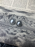 Faux Silver Boho Oval Studs