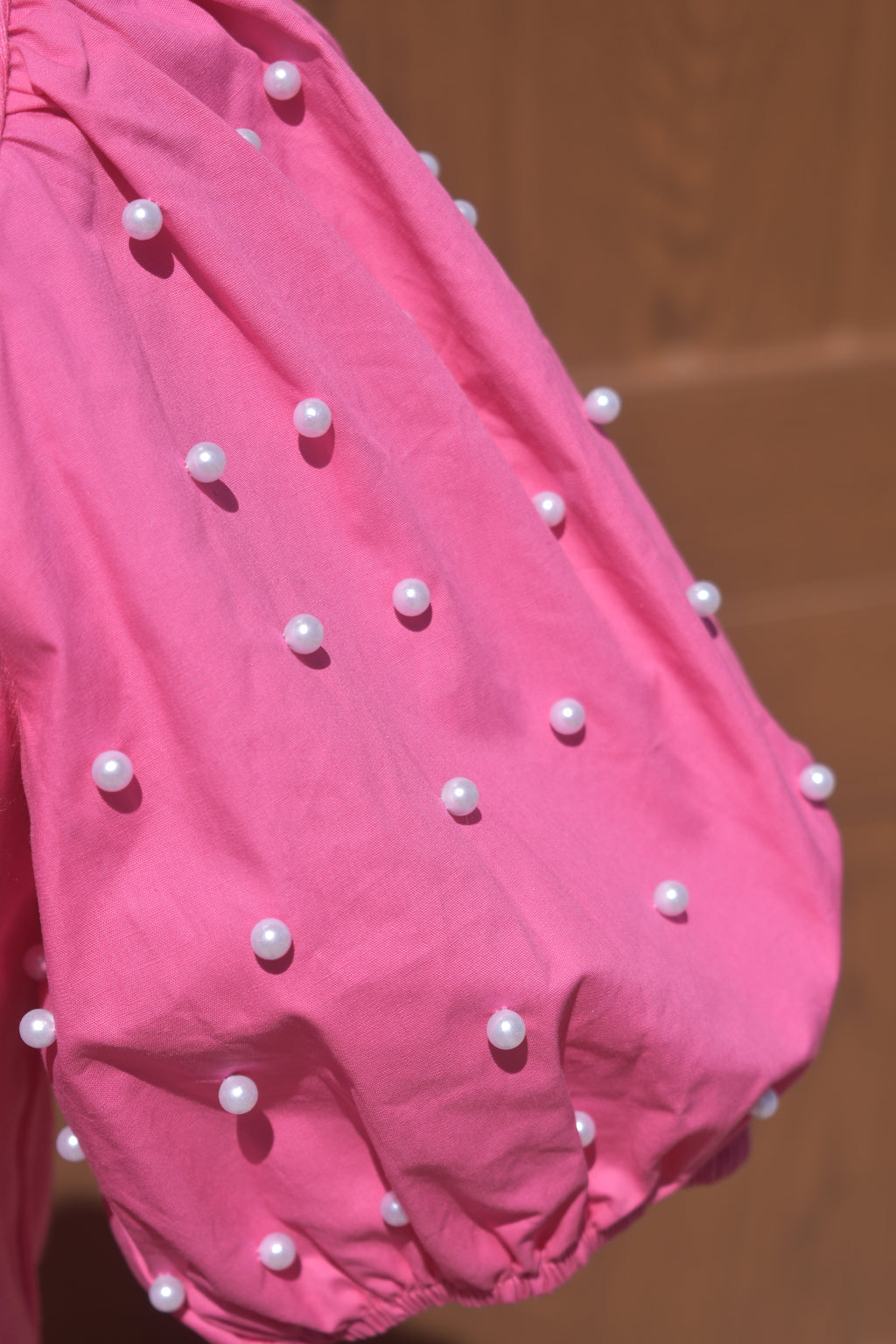 Pink Pearl Puff Sleeve Shirt