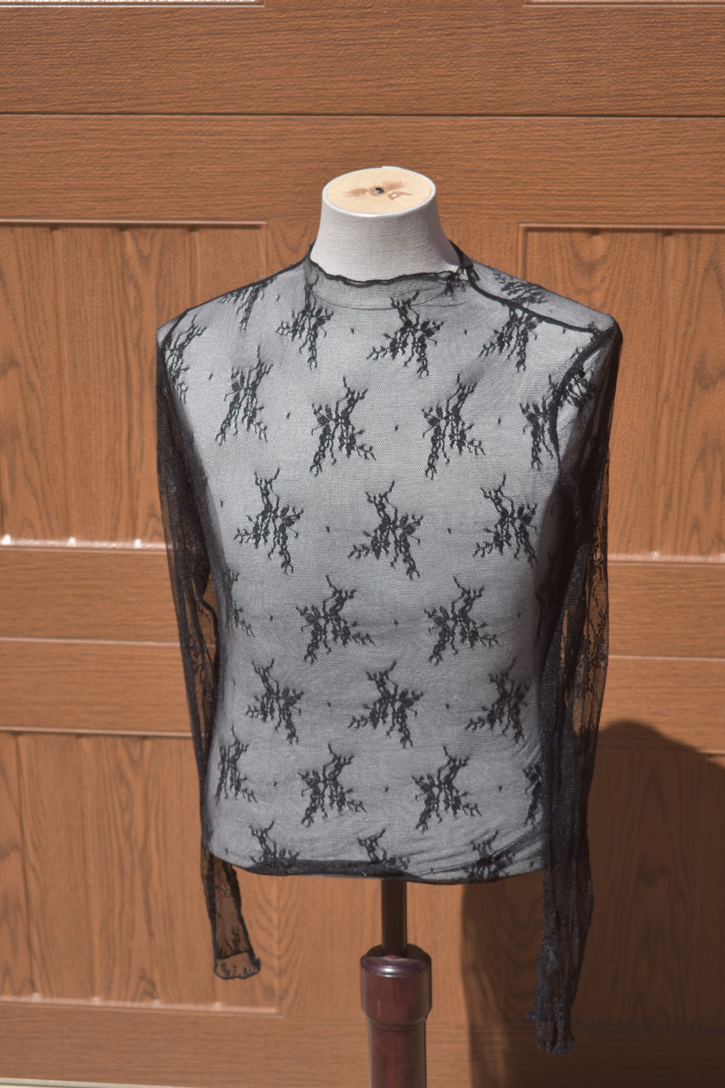 Black Lace Mesh Shirt