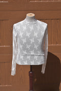 White Lace Mesh Shirt