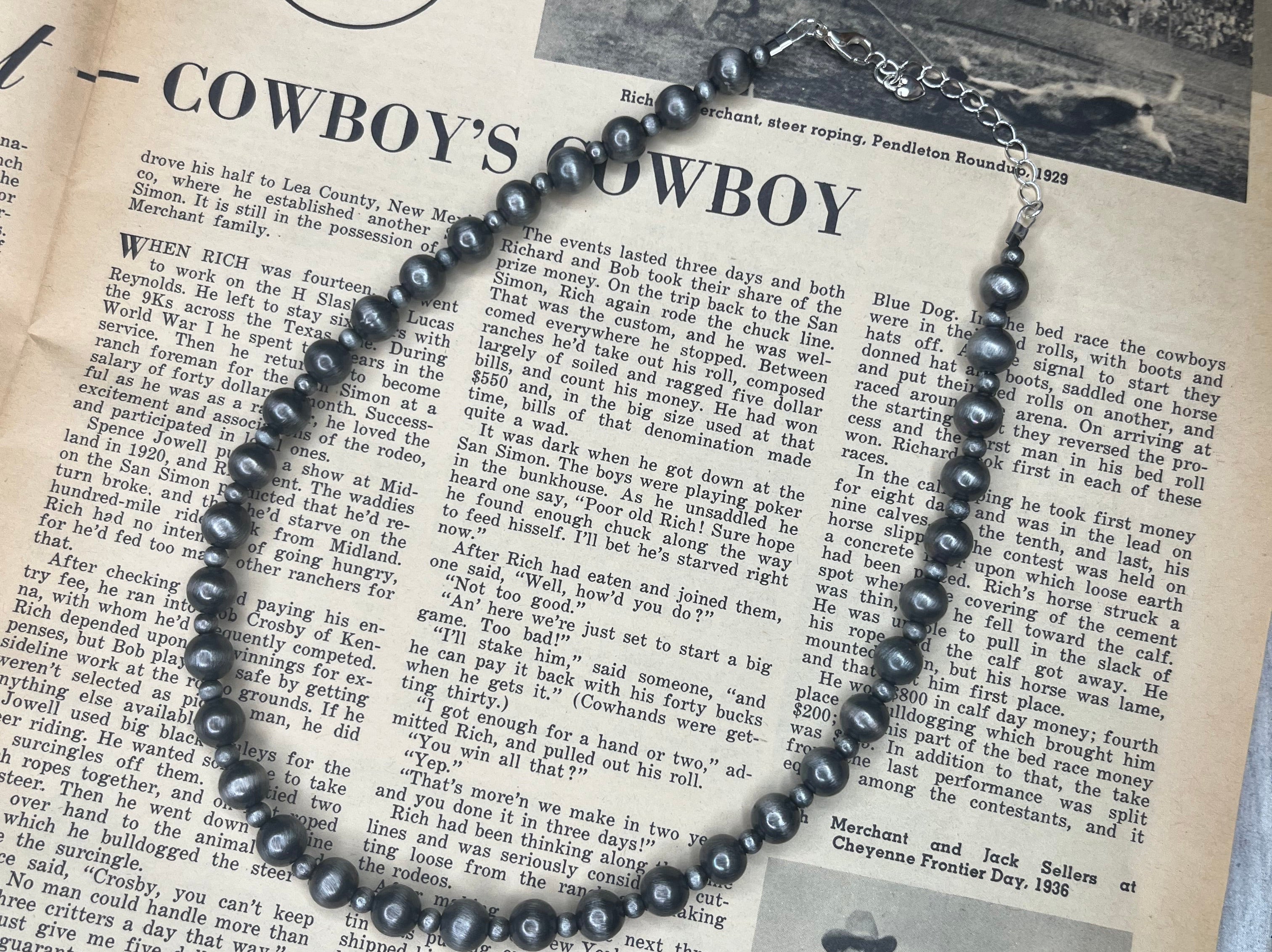 Faux Silver Pearls 8mm Every Other Necklace