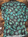 Turquoise Cluster Mesh  Shirt