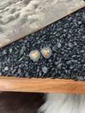 Heart Shaped Faux Gemstone Stud Earrings