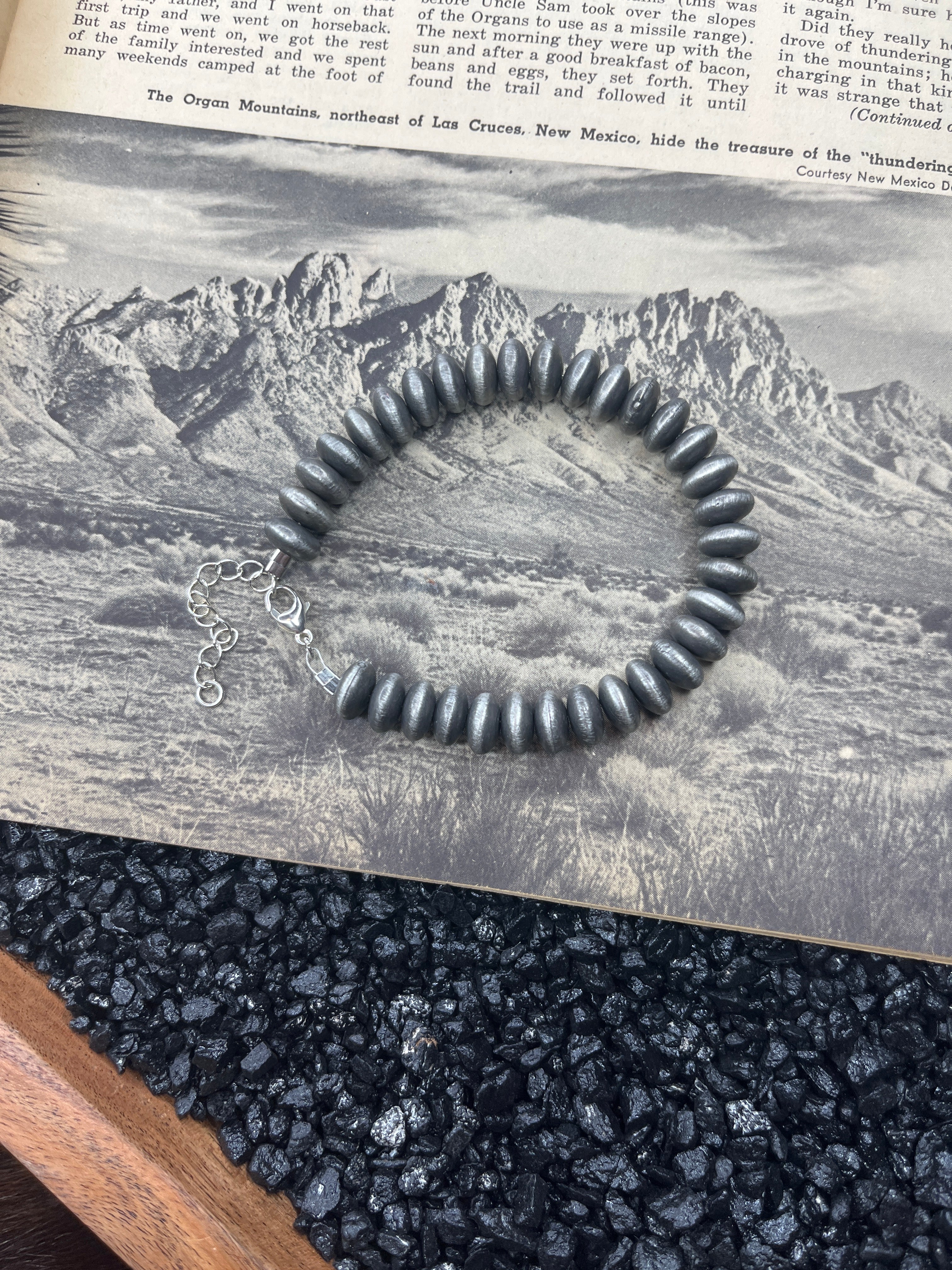 7.5” Faux Silver Saucer Bracelet