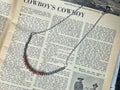 Faux Silver Pearls and Orange Square Gemstones Chain Necklace