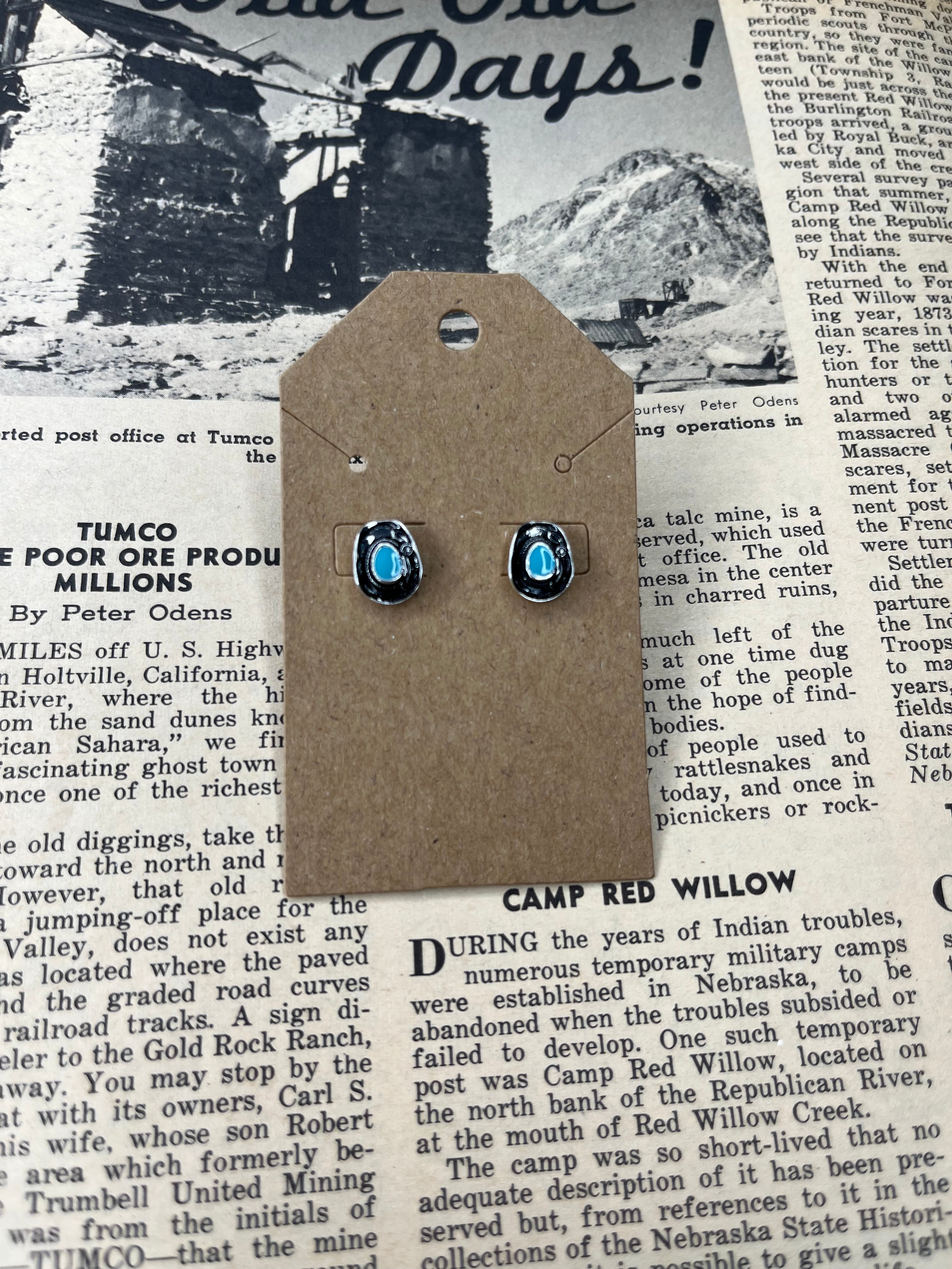 Tiny Faux Silver and Turquoise Cowboy Hat