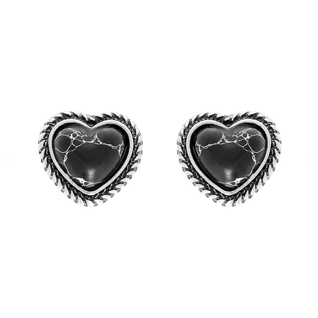 Western Navajo Turquoise Heart Earrings