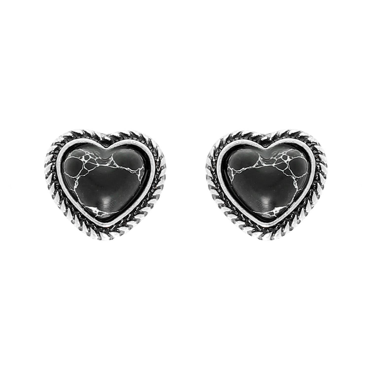Western Navajo Turquoise Heart Earrings