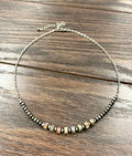 Faux Silver 15" Western 6mm Gemstone Necklace
