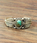 Faux Silver Western Turquoise Cuff Bracelet