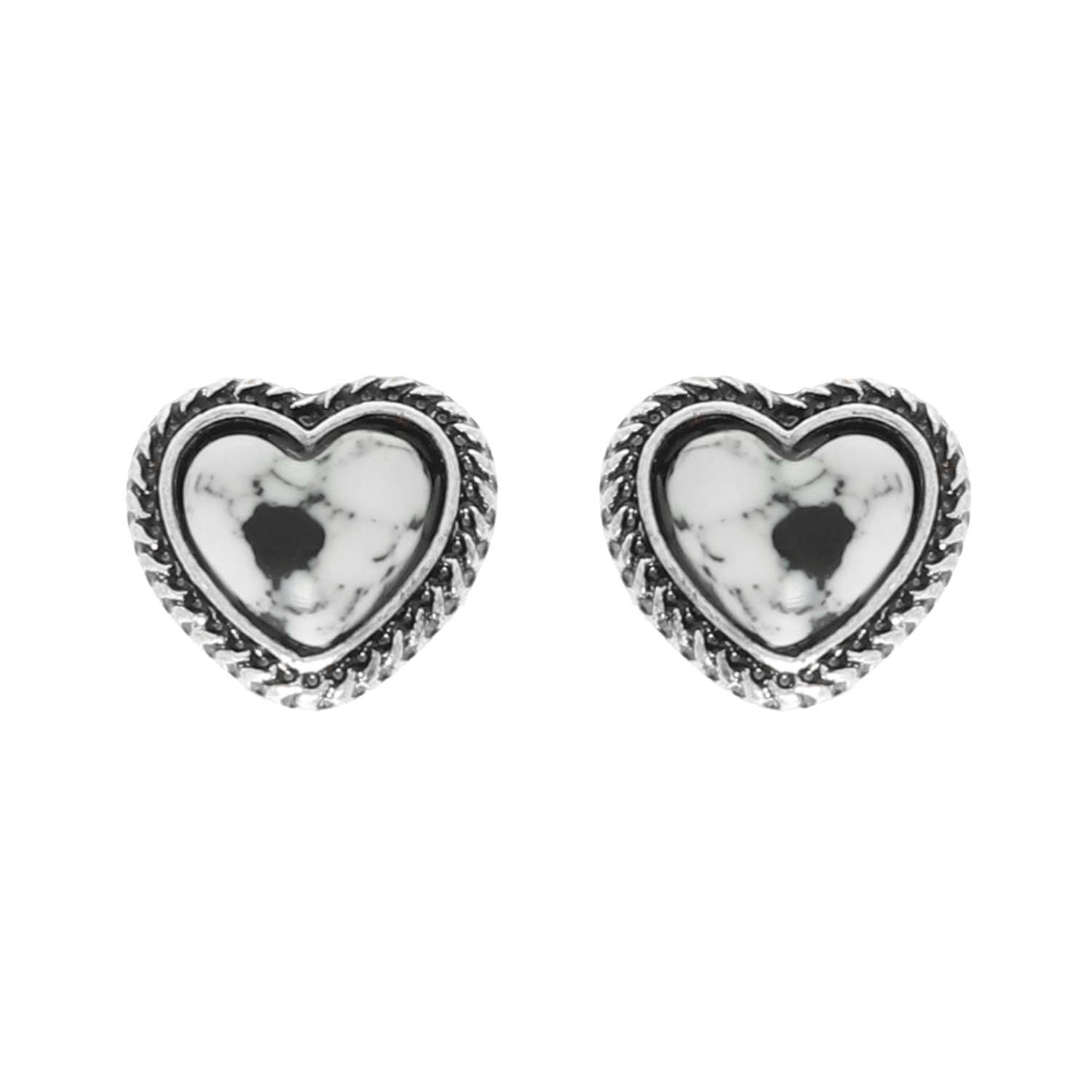 Western Navajo Turquoise Heart Earrings