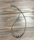 Faux Silver 26" Western Bead Necklace