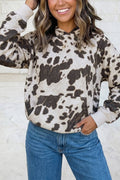 LIGHTWEIGHT Western Cow Pattern Print Pocket Hoodie