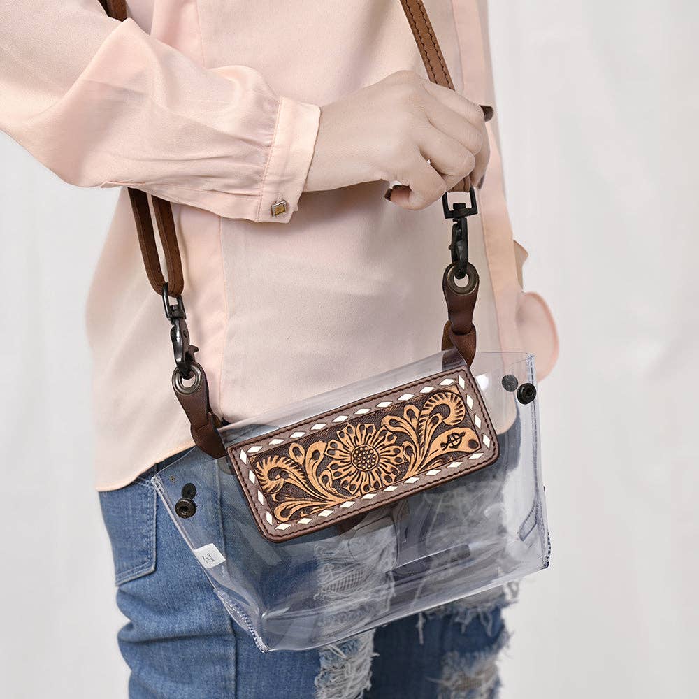 Clear Bag Genuine Western Leather Women Bag Belle