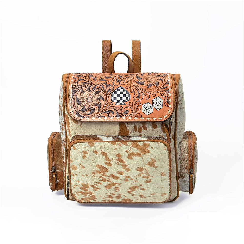 Ohlay Leather Backpack Women Hand Tooled Leather Travel Bag