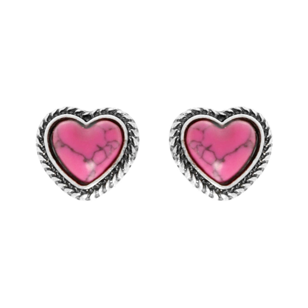 Western Navajo Turquoise Heart Earrings