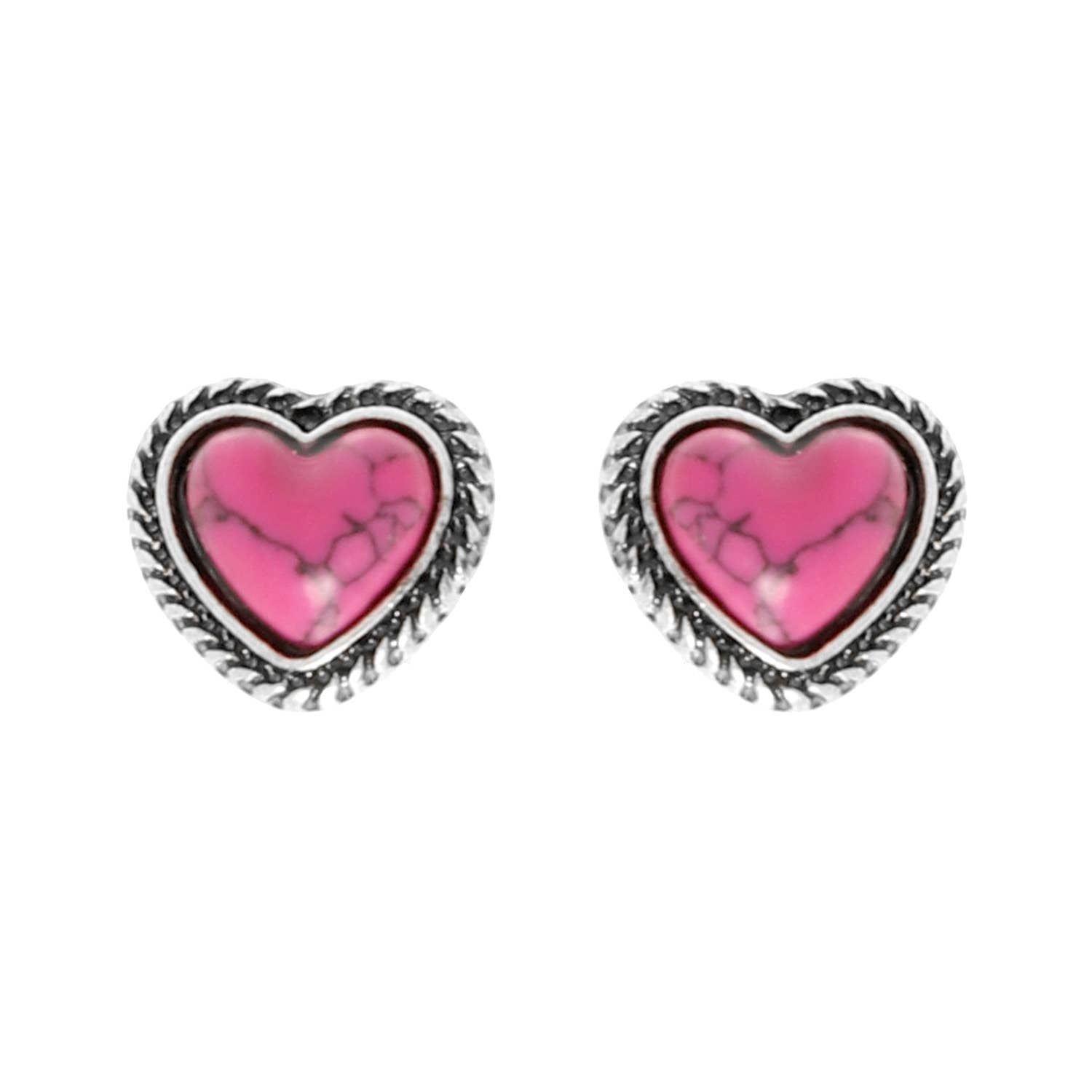 Western Navajo Turquoise Heart Earrings