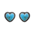 Western Navajo Turquoise Heart Earrings