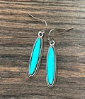 Faux Silver 1.5" Western Turquoise Earrings