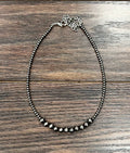 Faux Silver 15" Polish Western Bead Necklace